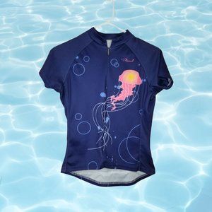 Primal Wear Indigo Jellyfish Theme Cycling Jersey, Small